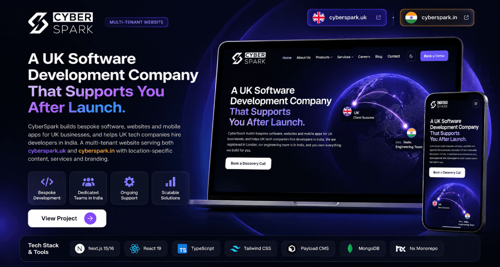 Cyber Spark Platforms live production platform screenshot