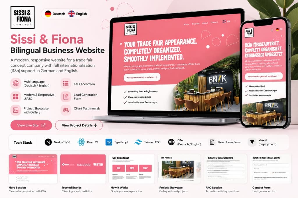 Sissi & Fiona live production platform screenshot